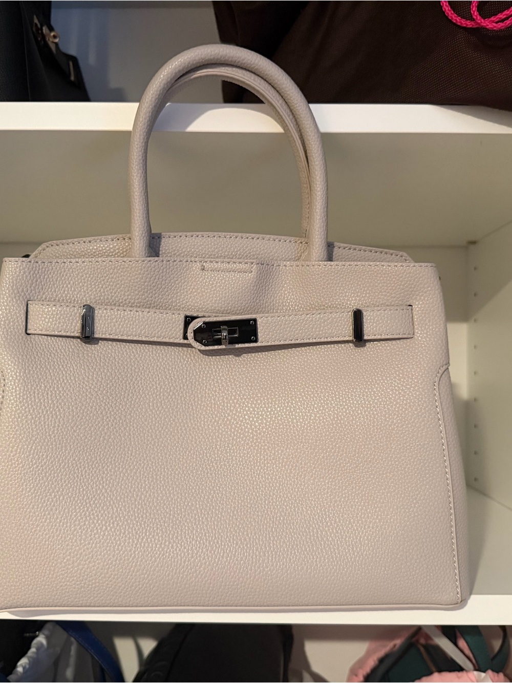 Call It Spring Structured Top-Handle Satchel in Light Gray